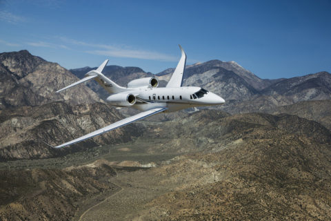 Cessnas schneller Businessjet Citation X+ im Flug. (Foto: Cessna)