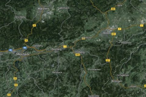 Der Learjet stürzte nahe dem sauerländischen Olsberg ab. Foto: Google