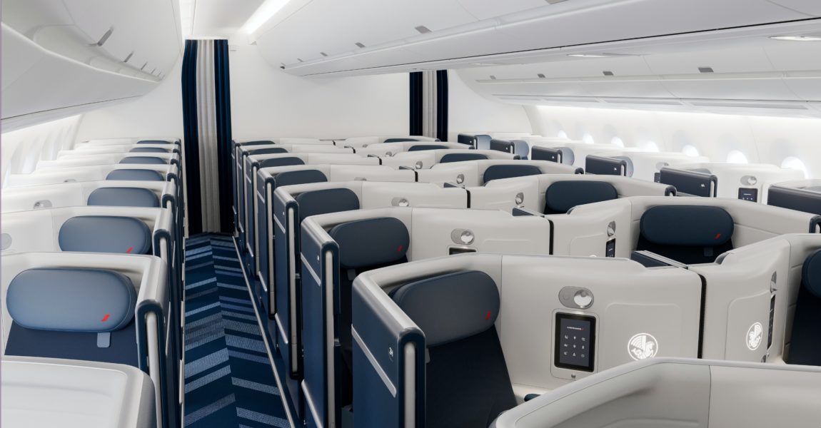 Insgesamt werden die A350 von Air France mit 48 Business-Class-Sitzen bestuhlt.