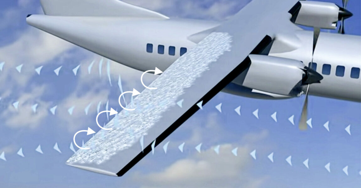 Ein Flugzeug stürzt durch Vereisung ab: Der Eisansatz bildete sich hinter dem Enteisungssystem und verursacht Verwirbelungen, die zum Verlust des Auftriebs führen.