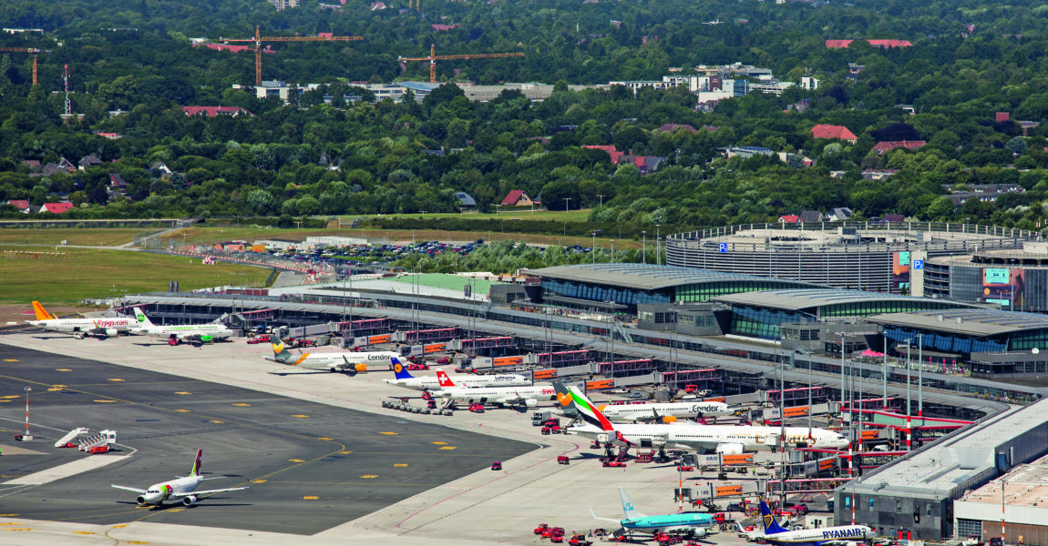 Der Airport in Hamburg liegt relativ zentral.