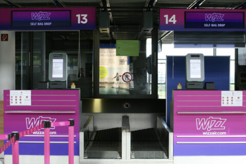 Die Self-Bag-Drop-Schalter am Flughafen Dortmund stehen vorerst ausschließlich Wizz-Air-Kunden zur Verfügung.