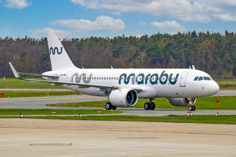 Condor-Schwester Marabu Airlines landet am Airport Nürnberg.