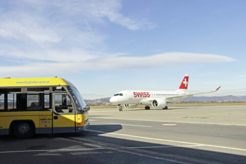 Den Flughafen Graz verbindet Swiss fünfmal die Woche mit ihrem Drehkreuz Zürich.