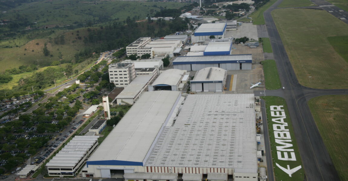 Der Hauptsitz von Embraer in São José dos Campos im Bundesstaat São Paulo.