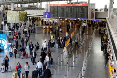 Terminal 1 am Flughafen Frankfurt.