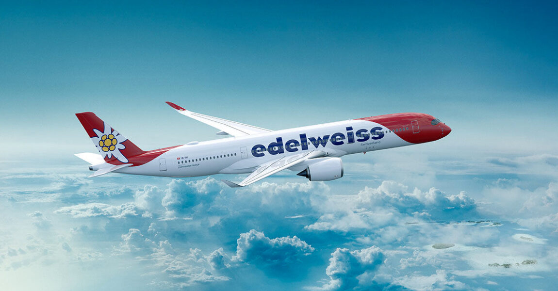 So sieht ein Airbus A350 von Edelweiss künftig aus.