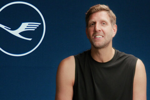 Superstar Dirk Nowitzki ist das neue Gesicht der neuen Lufthansa Allegris-Kampagne.