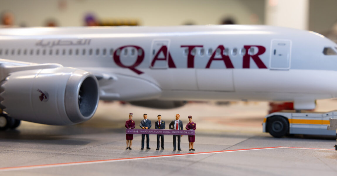 Eine Maschine von Qatar Airways ist ab sofort im Miniatur Wunderland zu bestaunen.