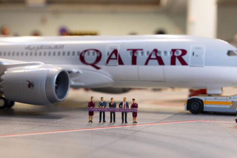 Eine Maschine von Qatar Airways ist ab sofort im Miniatur Wunderland zu bestaunen.