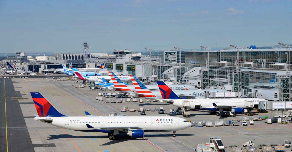 Rollverkehr am Flughafen Frankfurt.