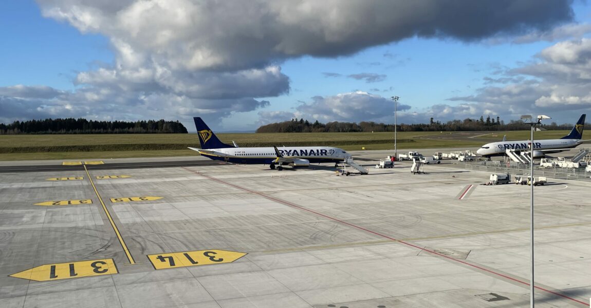 Blick auf die neue Vorfeldfläche am Flughafen Hahn.